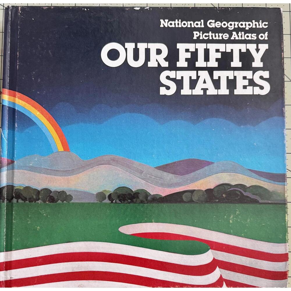 vintage national geographic‎ our fifty states picture atlas hardcover americana